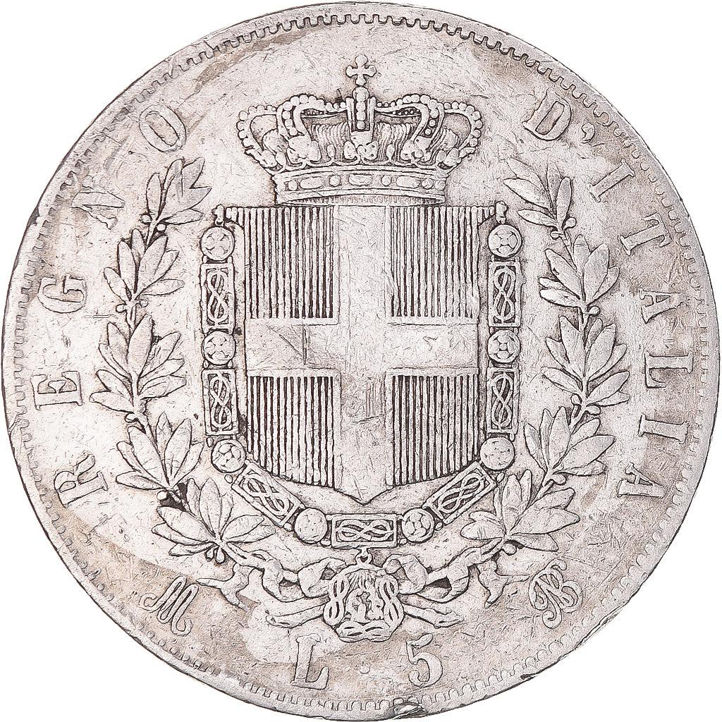 Monnaie, Italie, Vittorio Emanuele II, 5 Lire, 1871, Milan, TB+, Argent, KM:8.3