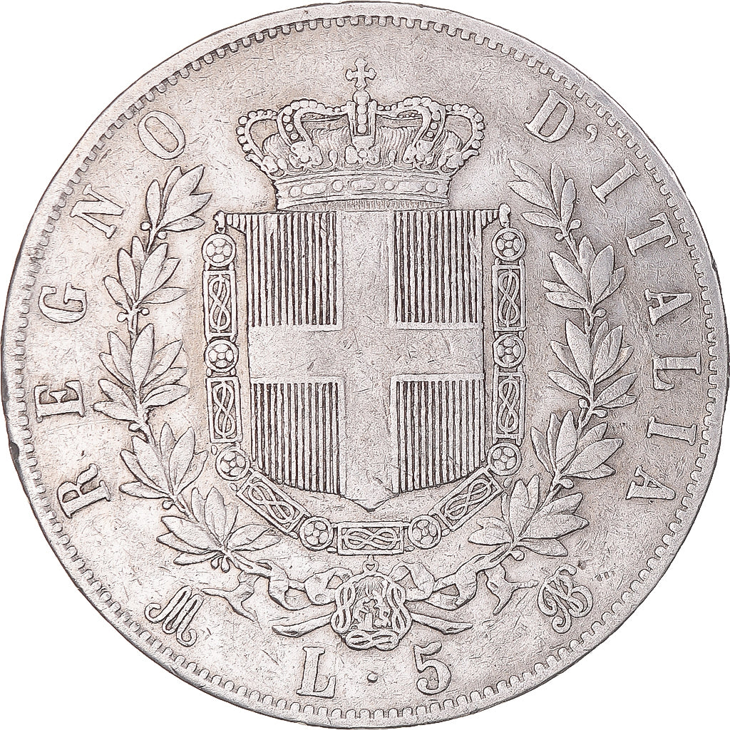 Monnaie, Italie, Vittorio Emanuele II, 5 Lire, 1869, Milan, TB+, Argent, KM:8.3
