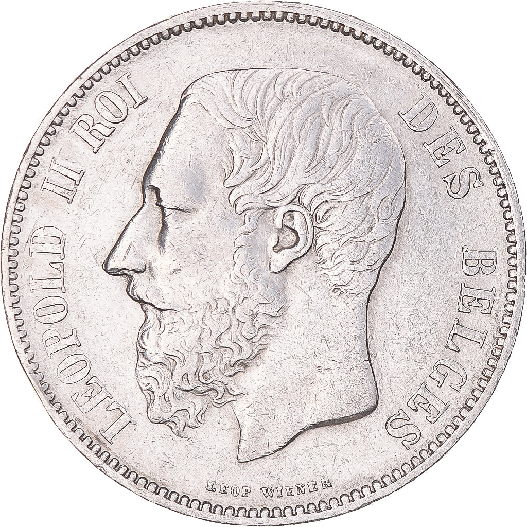 Münze, Belgien, Leopold II, 5 Francs, 5 Frank, 1867, SS, Silber, KM:24