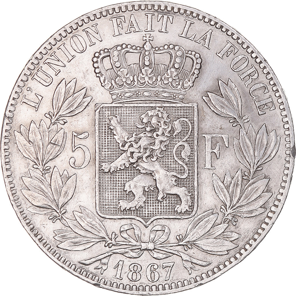 Münze, Belgien, Leopold II, 5 Francs, 5 Frank, 1867, SS, Silber, KM:24
