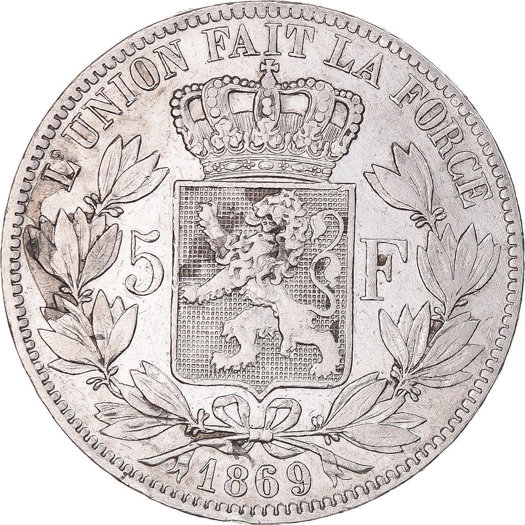 Monnaie, Belgique, Leopold II, 5 Francs, 5 Frank, 1869, TTB, Argent, KM:24