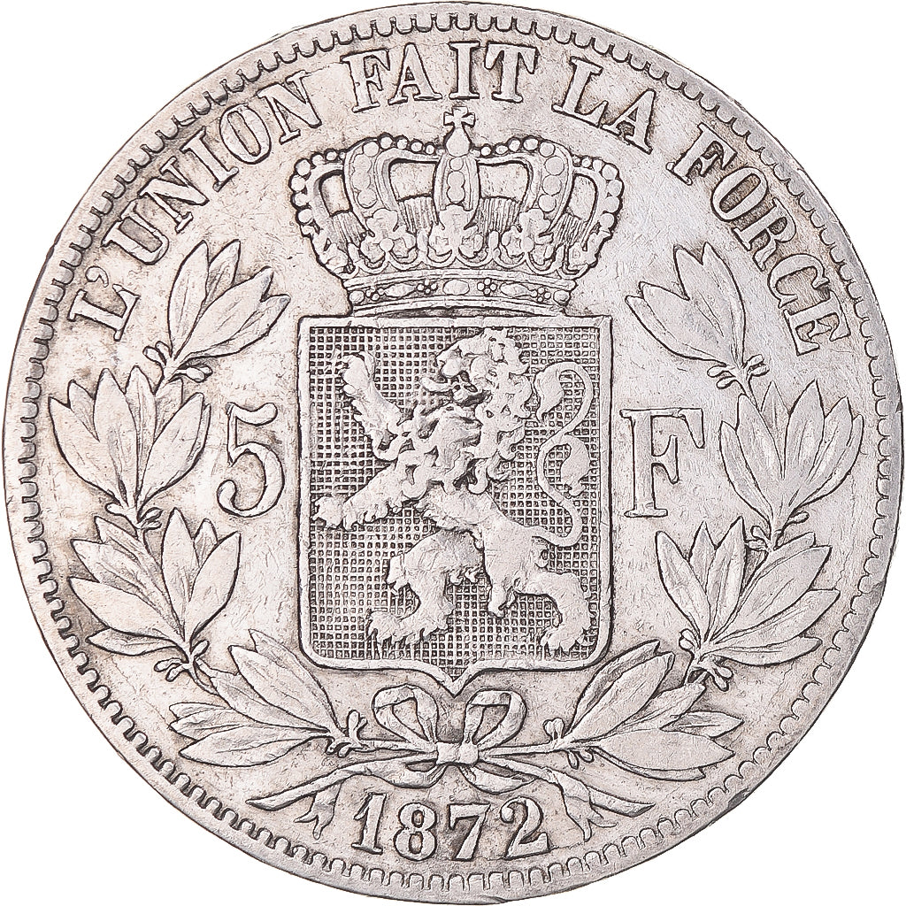 Münze, Belgien, Leopold II, 5 Francs, 5 Frank, 1872, S+, Silber, KM:24