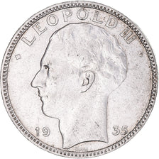 Coin, Belgium, Leopold III, 20 Francs, 20 Frank, 1935, EF(40-45), Silver, KM:105