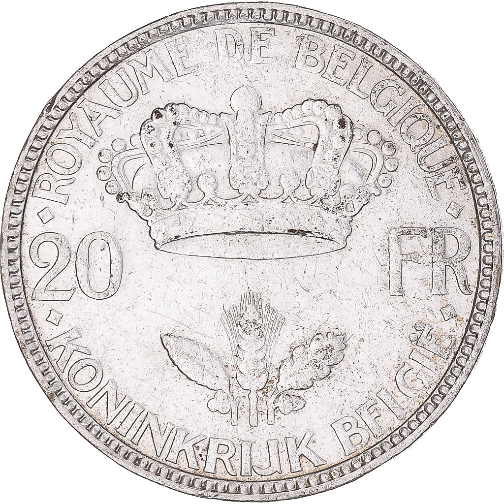 Coin, Belgium, Leopold III, 20 Francs, 20 Frank, 1935, EF(40-45), Silver, KM:105