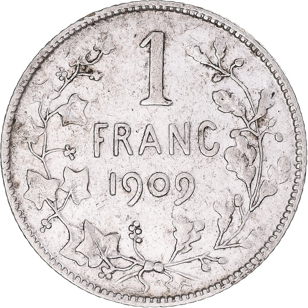 Moneta, Belgio, Leopold II, Franc, 1909, BB, Argento, KM:56.1