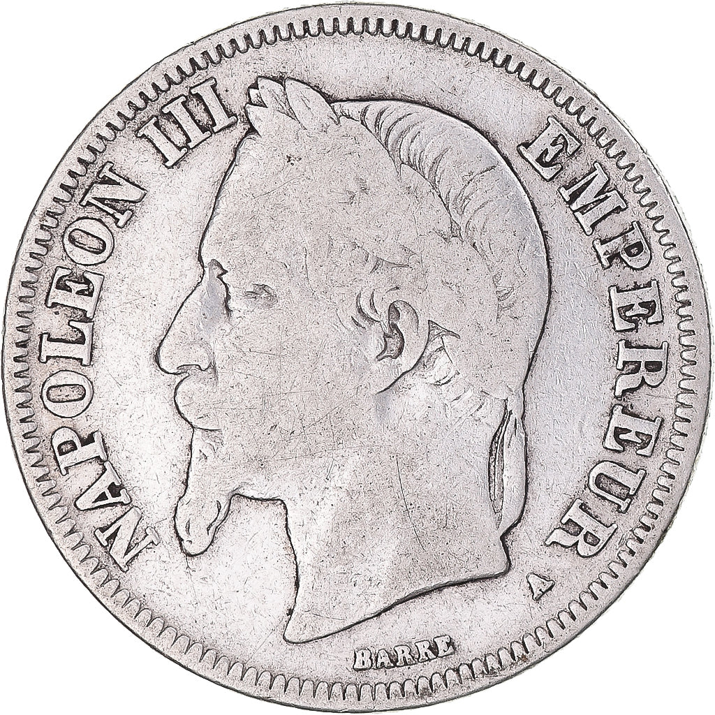 Munten, Frankrijk, Napoleon III, 2 Francs, 1868, Paris, FR, Zilver, KM:807.1