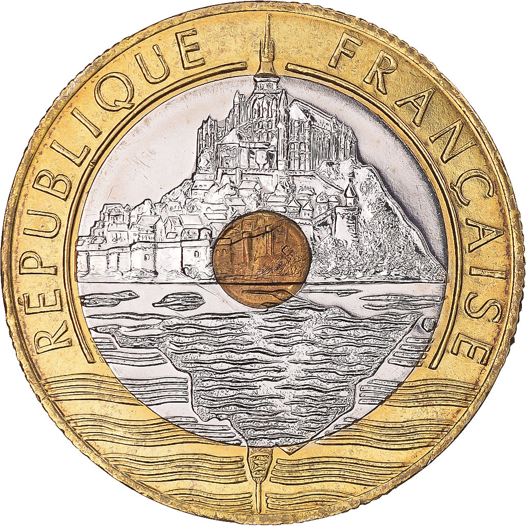 Monnaie, France, Mont Saint Michel, 20 Francs, 2001, Paris, FDC, Tri-Metallic