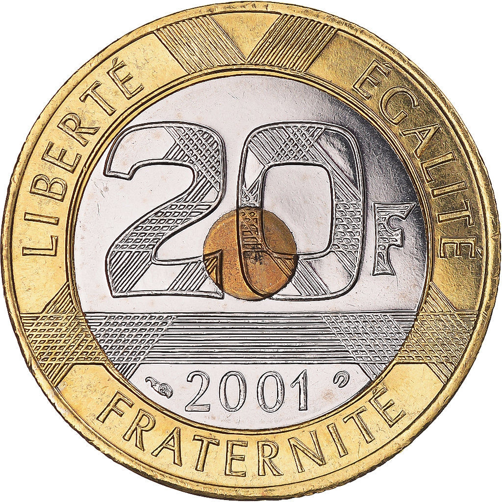 Monnaie, France, Mont Saint Michel, 20 Francs, 2001, Paris, FDC, Tri-Metallic