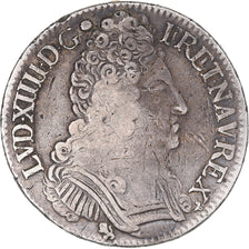 Moneta, Francia, Louis XIV, Écu aux 3 couronnes, Ecu, 1709, Rennes, MB+