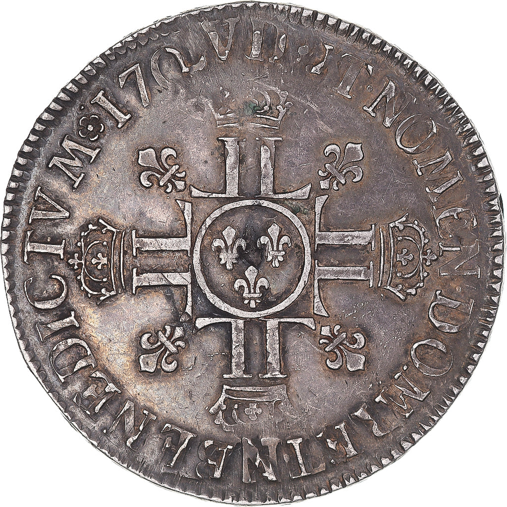 Monnaie, France, Louis XIV, Ecu aux 8 L 2e type, Montpellier, réformé, TTB