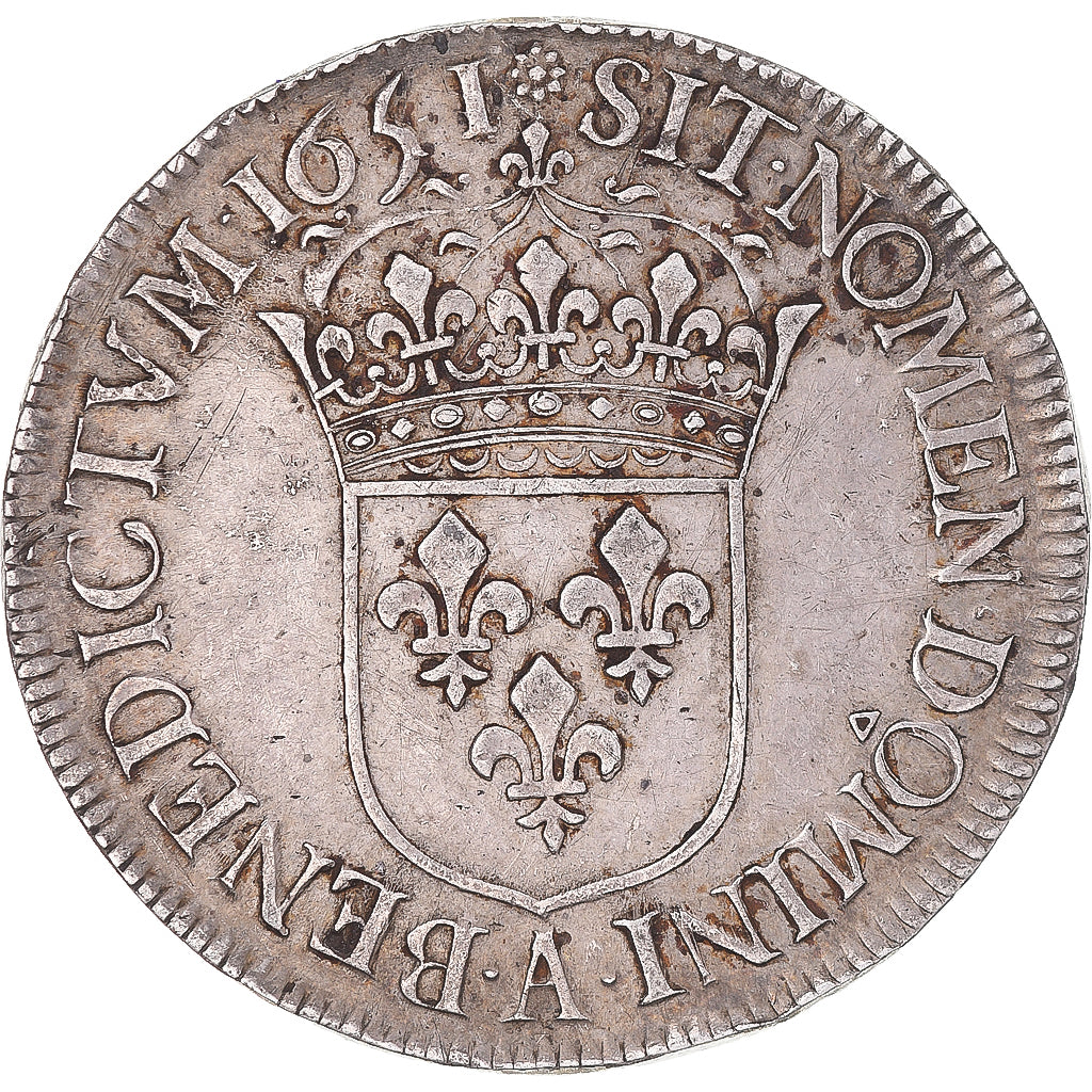 Munten, Frankrijk, Louis XIV, Écu à la mèche longue, Ecu, 1651, Paris, ZF