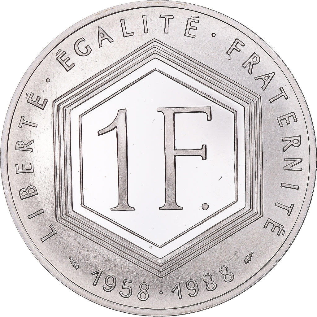 Moneta, Francia, Charles de Gaulle, Franc, 1988, Paris, Proof, SPL, Argento