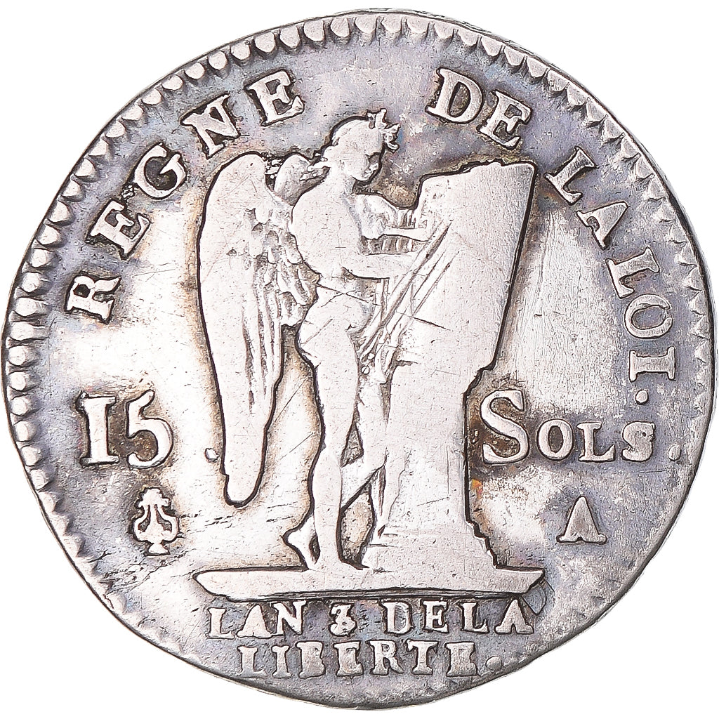 Munten, Frankrijk, Louis XVI, 15 sols françois, 15 Sols, 1/8 ECU, 1791, Paris