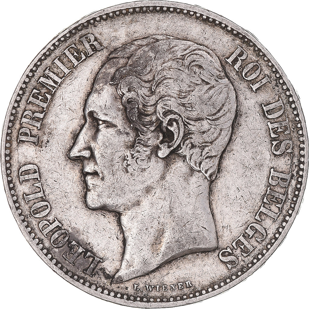 Moneda, Bélgica, Leopold I, 5 Francs, 5 Frank, 1853, MBC, Plata, KM:17