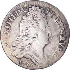 Monnaie, France, Louis XIV, 10 Sols aux insignes, 10 Sols-1/8 Ecu, 1704, Paris