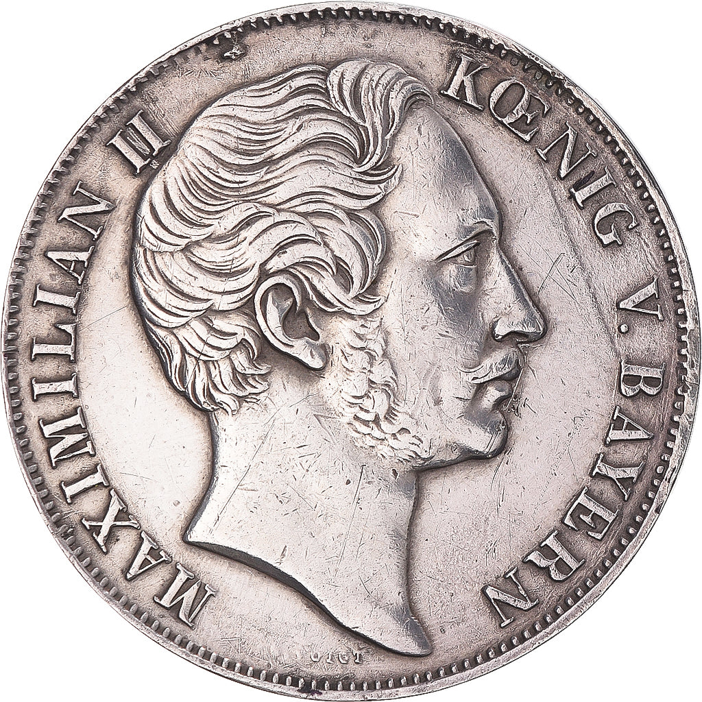 Moneda, Estados alemanes, BAVARIA, Maximilian II, 2 Gulden, 1855, Munich, MBC+
