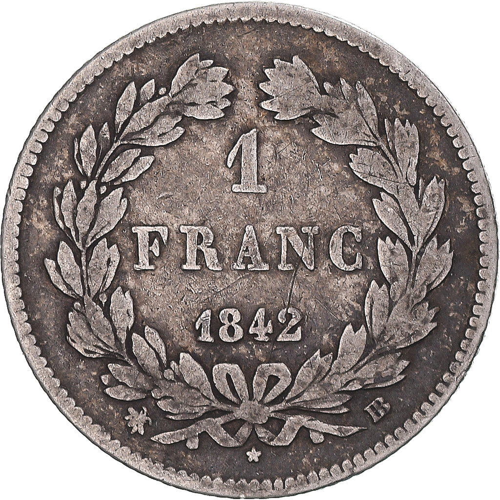 Munten, Frankrijk, Louis-Philippe, Franc, 1842, Strasbourg, FR, Zilver