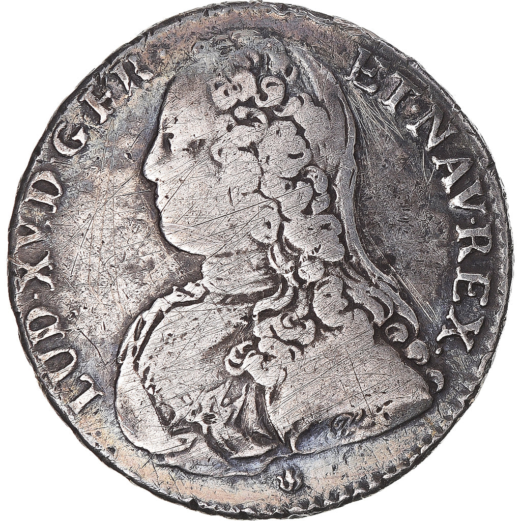 Moneda, Francia, Louis XV, 1/2 Écu aux branches d'olivier, 1/2 ECU, 44 Sols