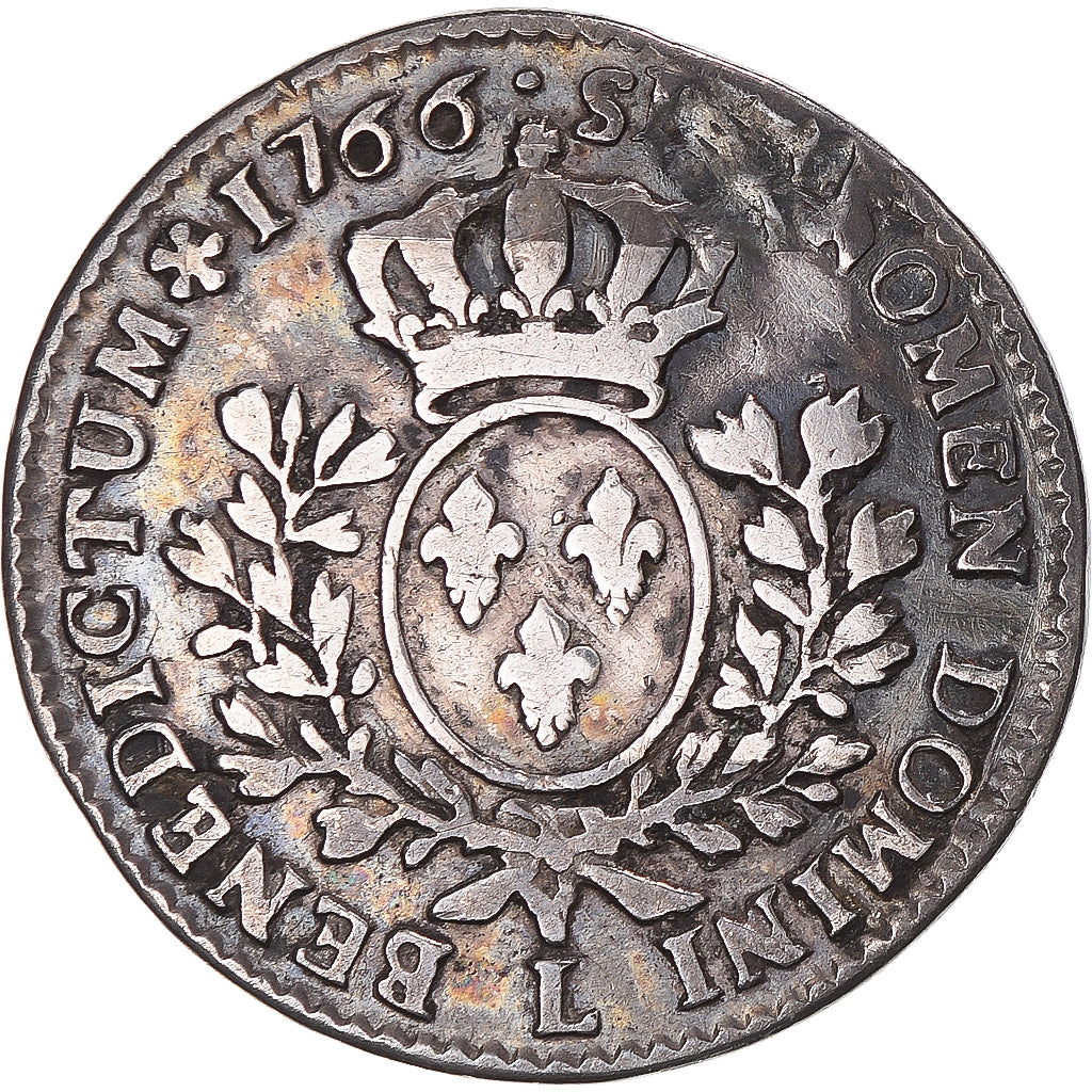 Munten, Frankrijk, Louis XV, 1/5 Écu au bandeau, 24 Sols, 1/5 ECU, 1766