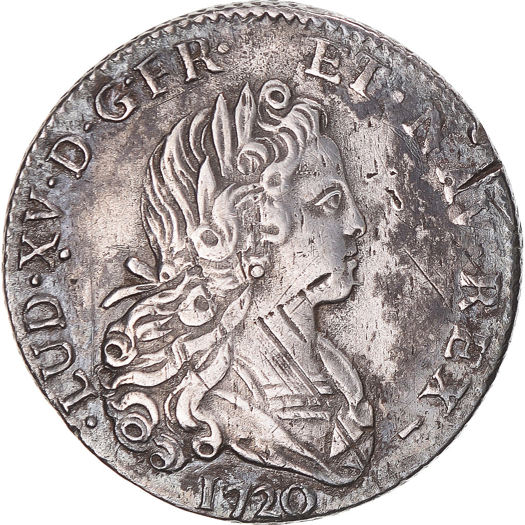 Münze, Frankreich, Louis XV, Petit Louis d'argent (3 livres), 1/3 Ecu, 1720