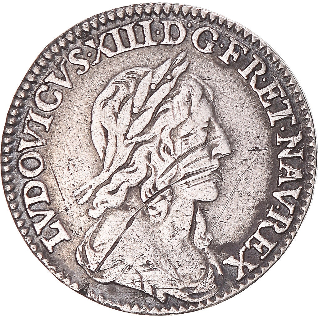 Moneta, Francia, Louis XIII, 1/12 Écu, 2e poinçon de Warin, buste drapé et
