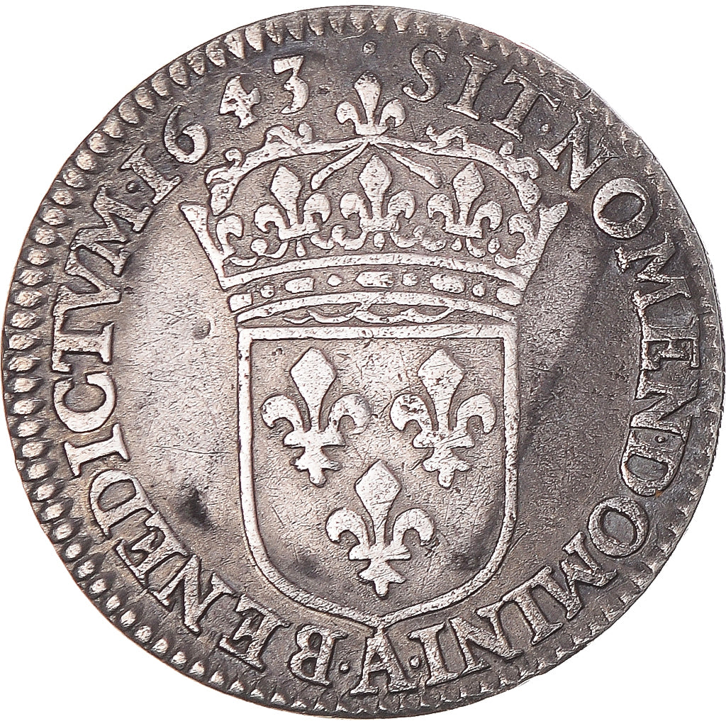 Moneta, Francia, Louis XIII, 1/12 Écu, 2e poinçon de Warin, buste drapé et