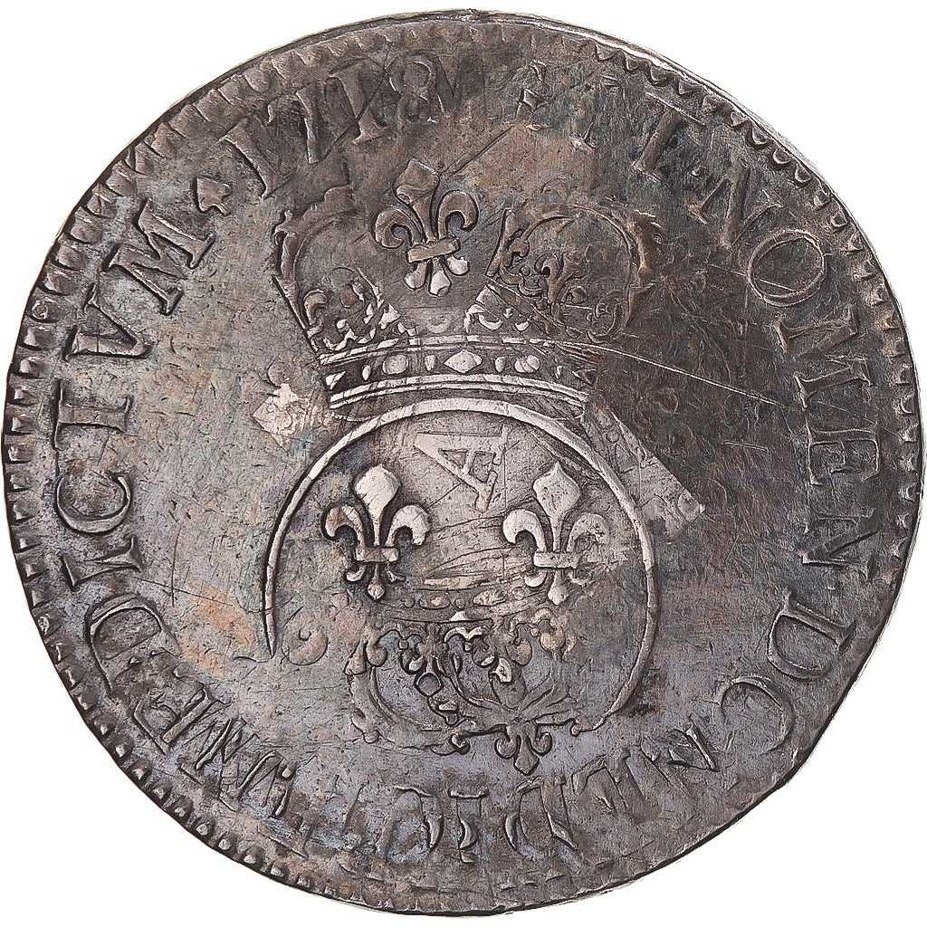 Monnaie, France, Louis XV, Ecu Vertugadin, 1718, réformé, TB, Argent