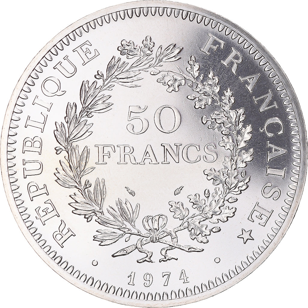 Coin, France, Hercule, 50 Francs, 1974, Paris, MS(65-70), Silver, KM:941.1
