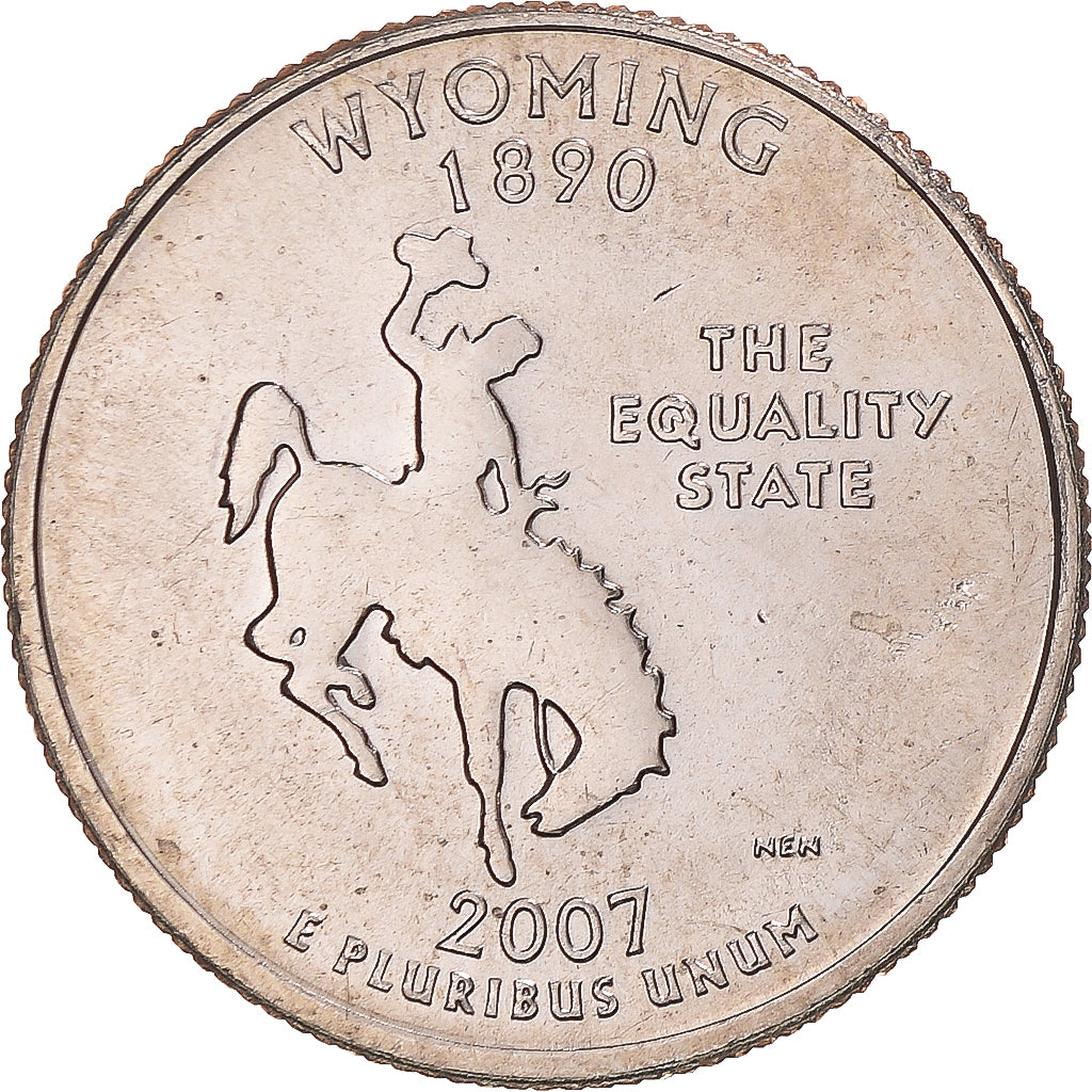 Monnaie, États-Unis, Wyoming, Quarter, 2007, U.S. Mint, Philadelphie, FDC