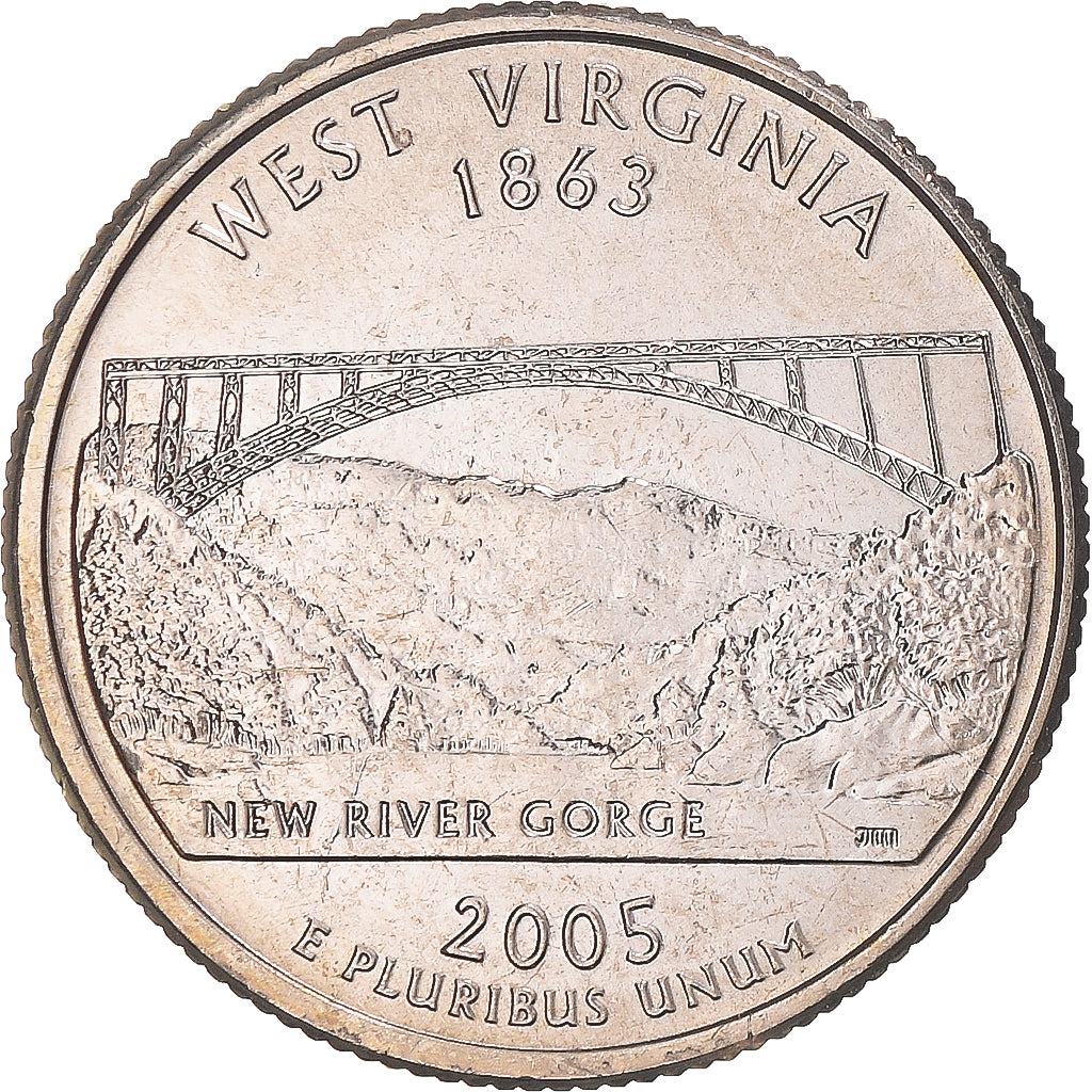 Coin, United States, West Virginia, Quarter, 2005, U.S. Mint, Philadelphia