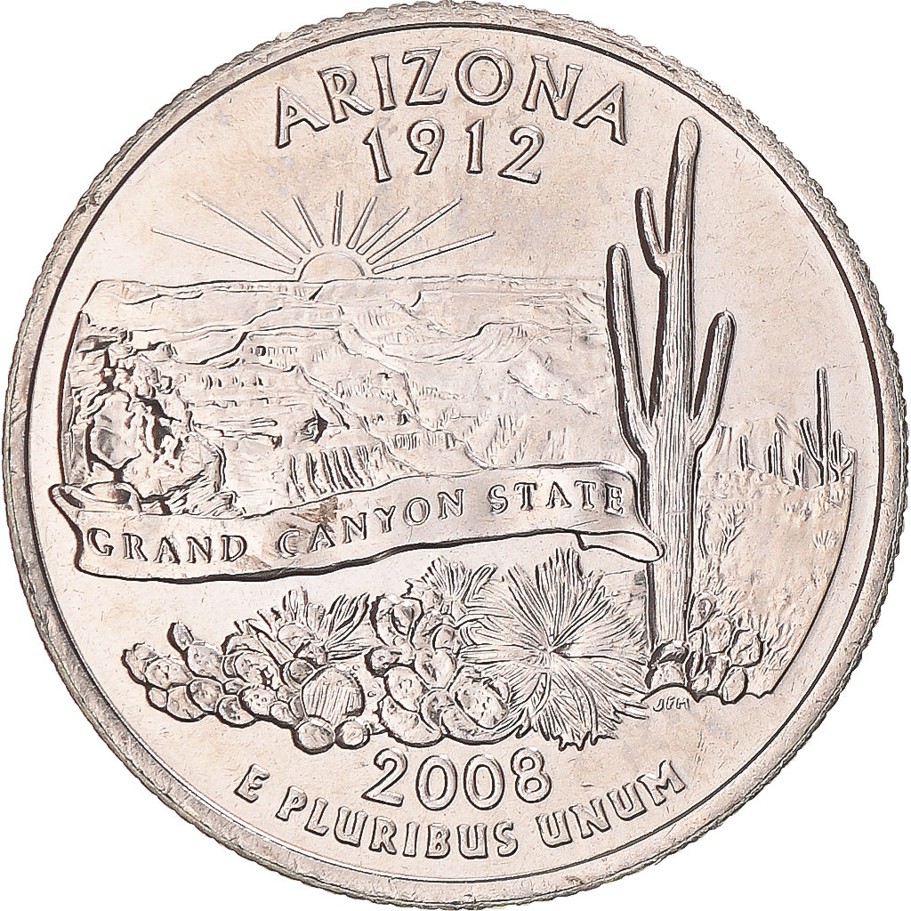 Monnaie, États-Unis, Arizona, Quarter, 2008, U.S. Mint, Dahlonega, FDC