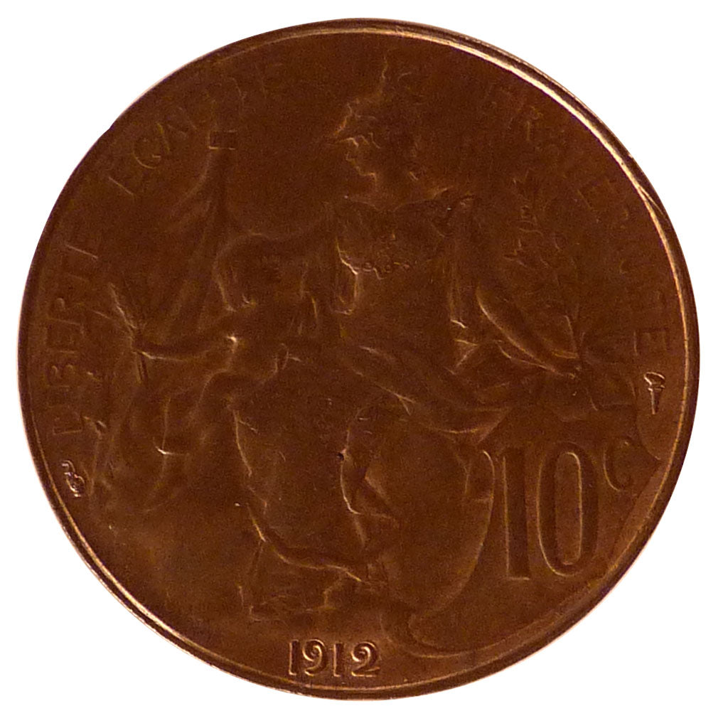 FRANCE, Dupuis, 10 Centimes, 1912, Paris, MS(60-62), Bronze, 30, Gadoury #277,..