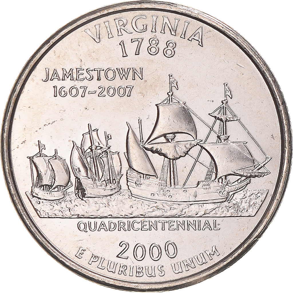 Moneta, Stati Uniti, Virginia, Quarter, 2000, U.S. Mint, Philadelphia, FDC, Rame