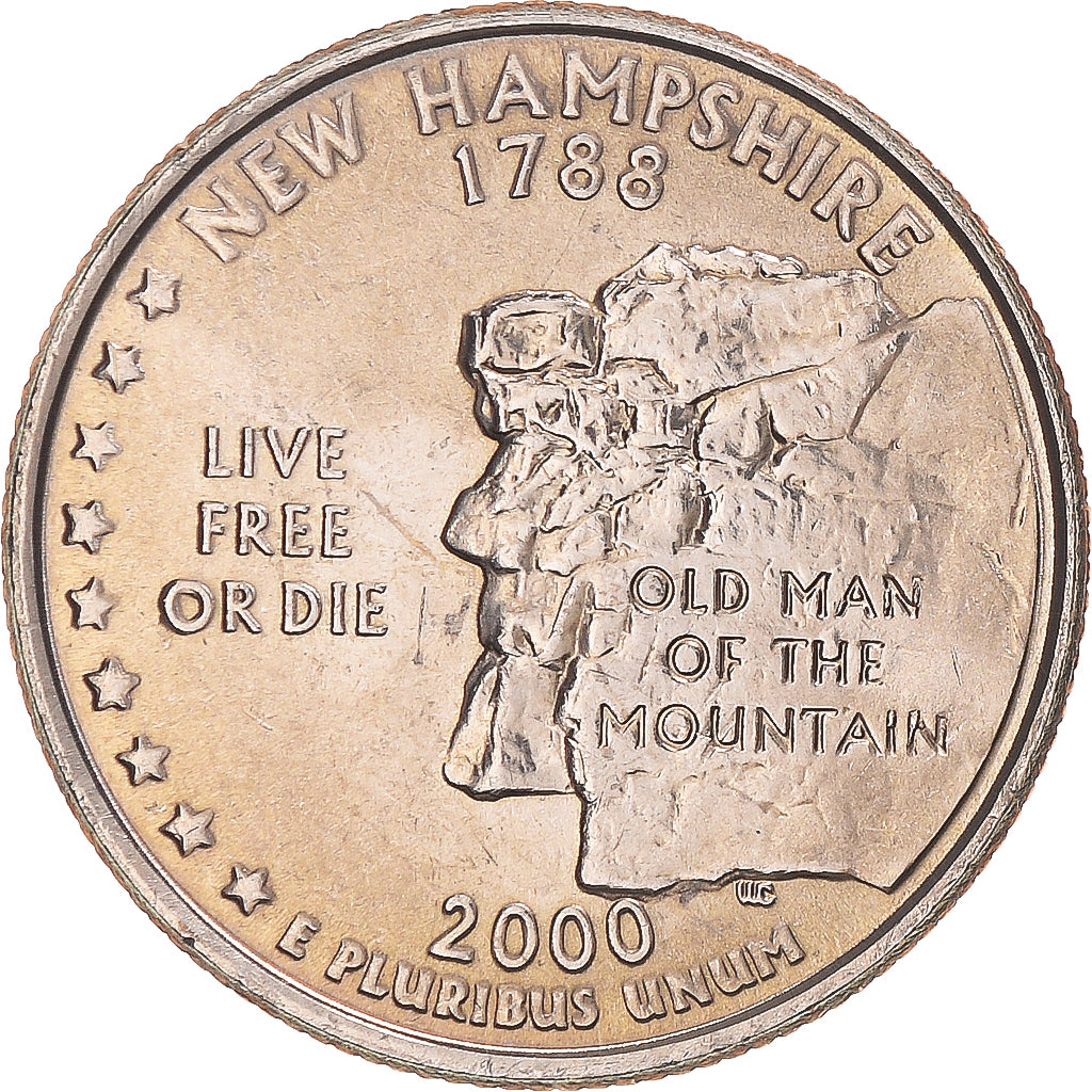 Coin, United States, New Hampshire, Quarter, 2000, U.S. Mint, Philadelphia