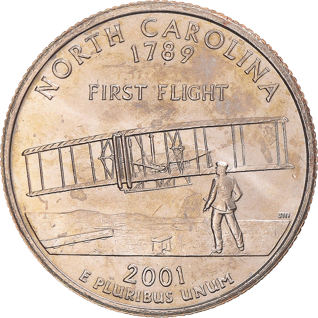 Moneta, Stati Uniti, North Carolina, Quarter, 2001, U.S. Mint, Philadelphia