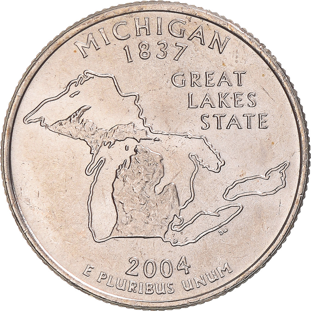 Moneta, Stati Uniti, Michigan, Quarter, 2004, U.S. Mint, Philadelphia, FDC, Rame