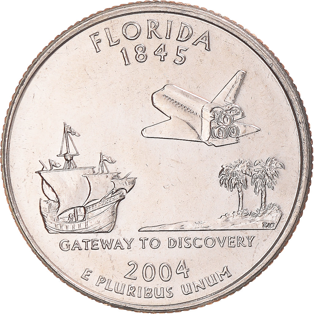 Coin, United States, Florida, Quarter, 2004, U.S. Mint, Denver, MS(65-70)