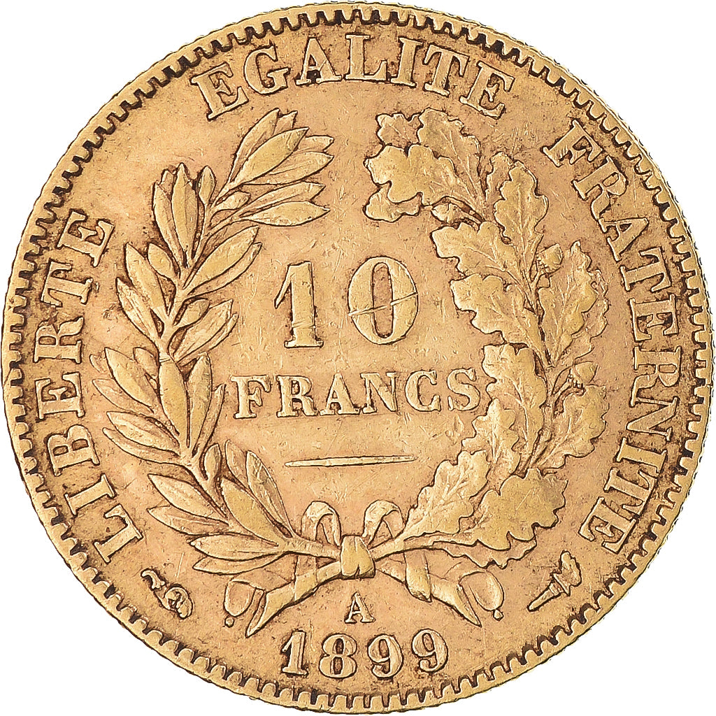 Coin, France, Cérès, 10 Francs, 1899, Paris, EF(40-45), Gold, KM:830