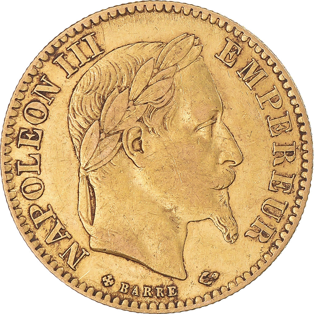 Munten, Frankrijk, Napoleon III, 10 Francs, 1866, Strasbourg, Large BB, ZF
