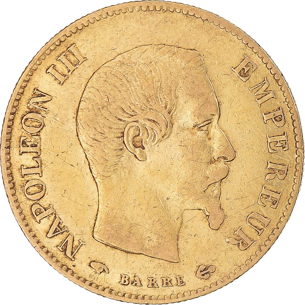Moneta, Francja, Napoleon III, 10 Francs, 1859, Paris, VF(30-35), Złoto