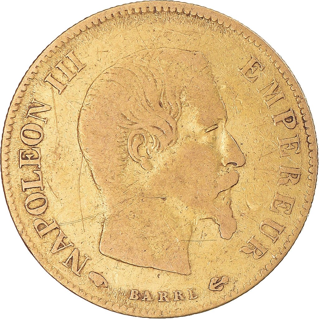 Munten, Frankrijk, Napoleon III, 10 Francs, 1860, Paris, Main, FR+, Goud