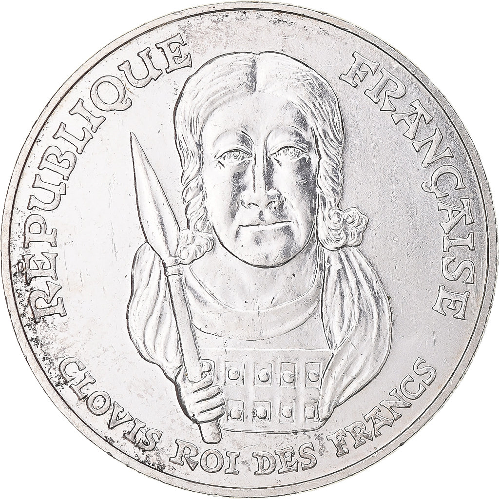 Coin, France, Clovis, 100 Francs, 1996, AU(50-53), Silver, KM:1180, Gadoury:953