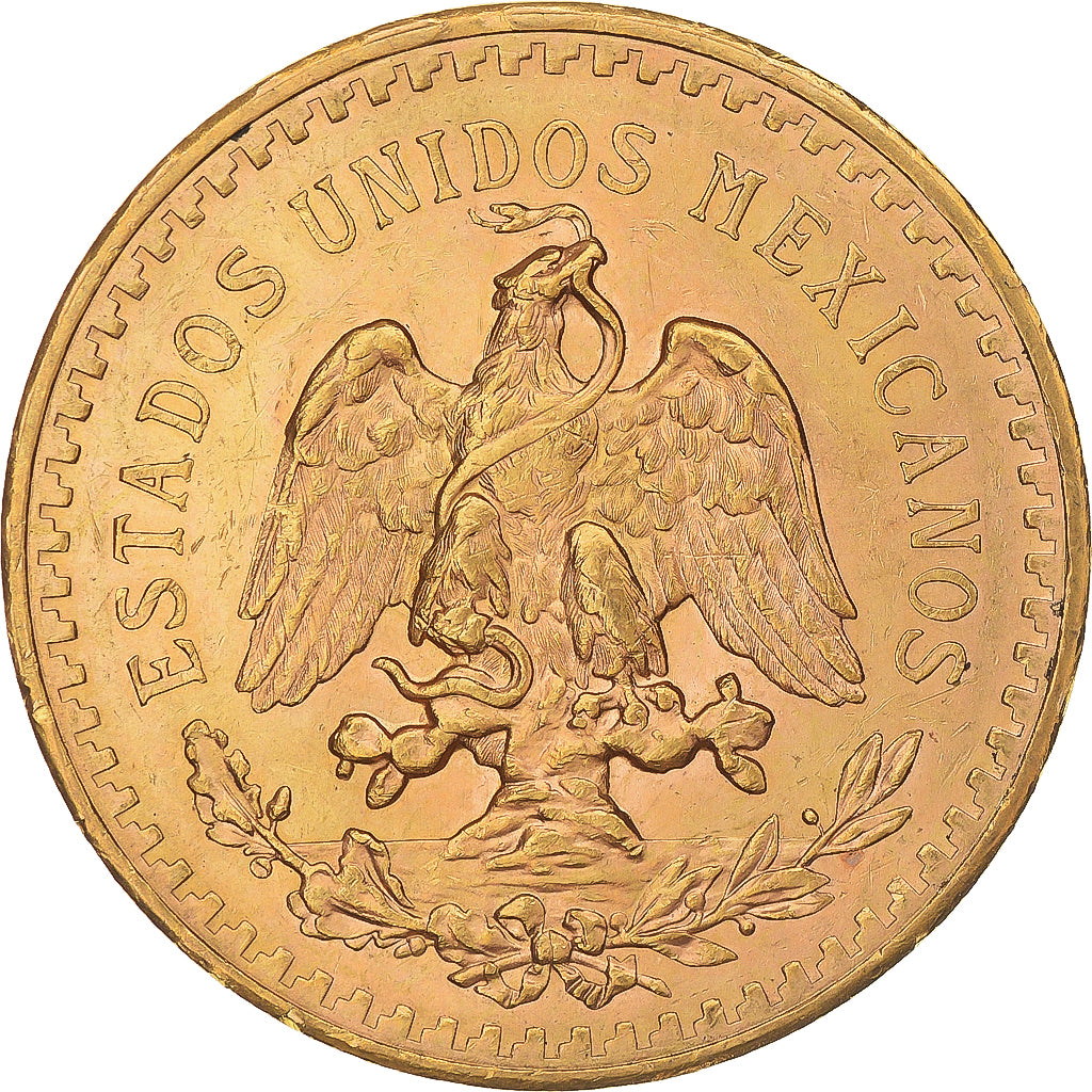 Moneda, México, 50 Pesos, 1945, Mexico City, EBC, Oro, KM:481