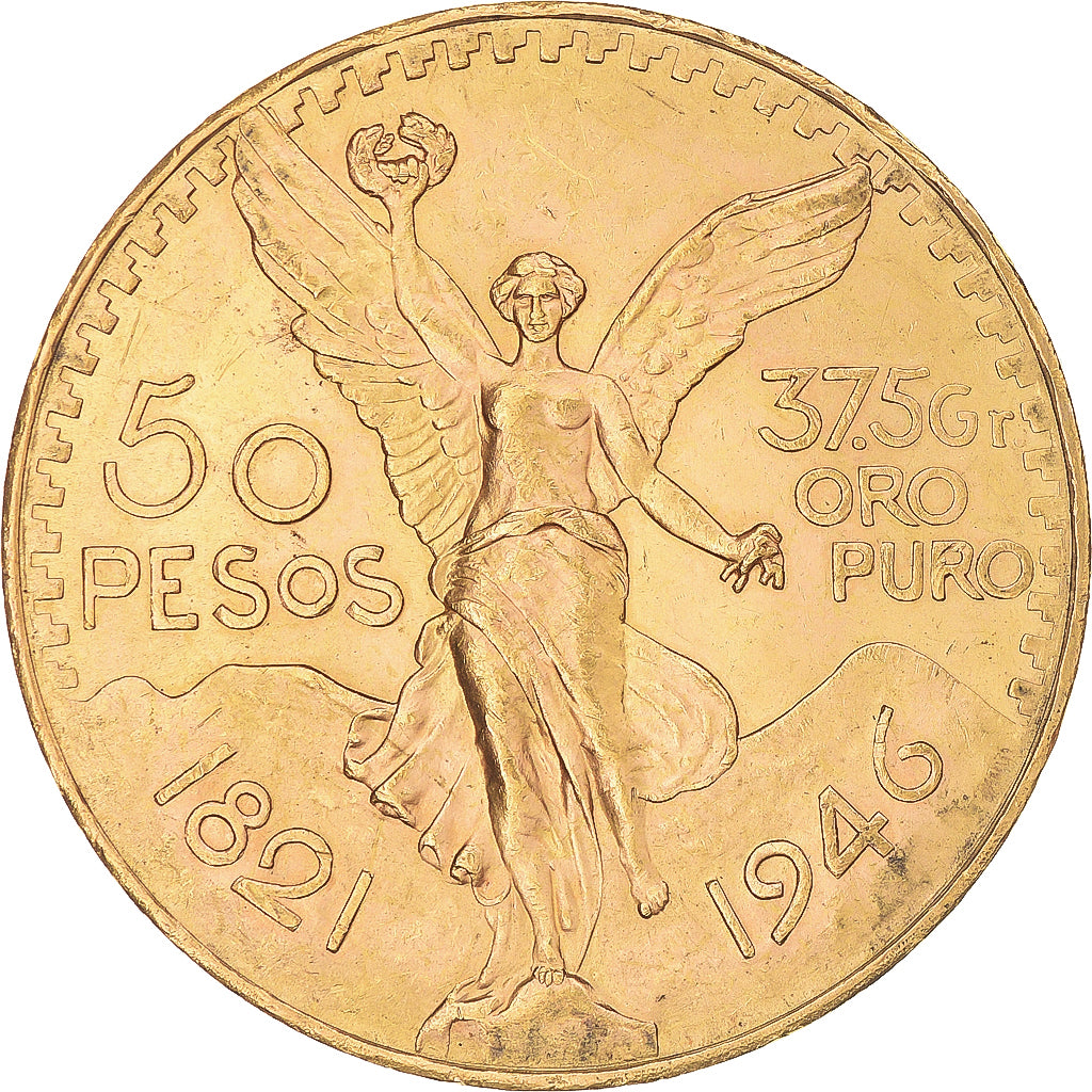Moneda, México, 50 Pesos, 1946, Mexico City, EBC, Oro, KM:481