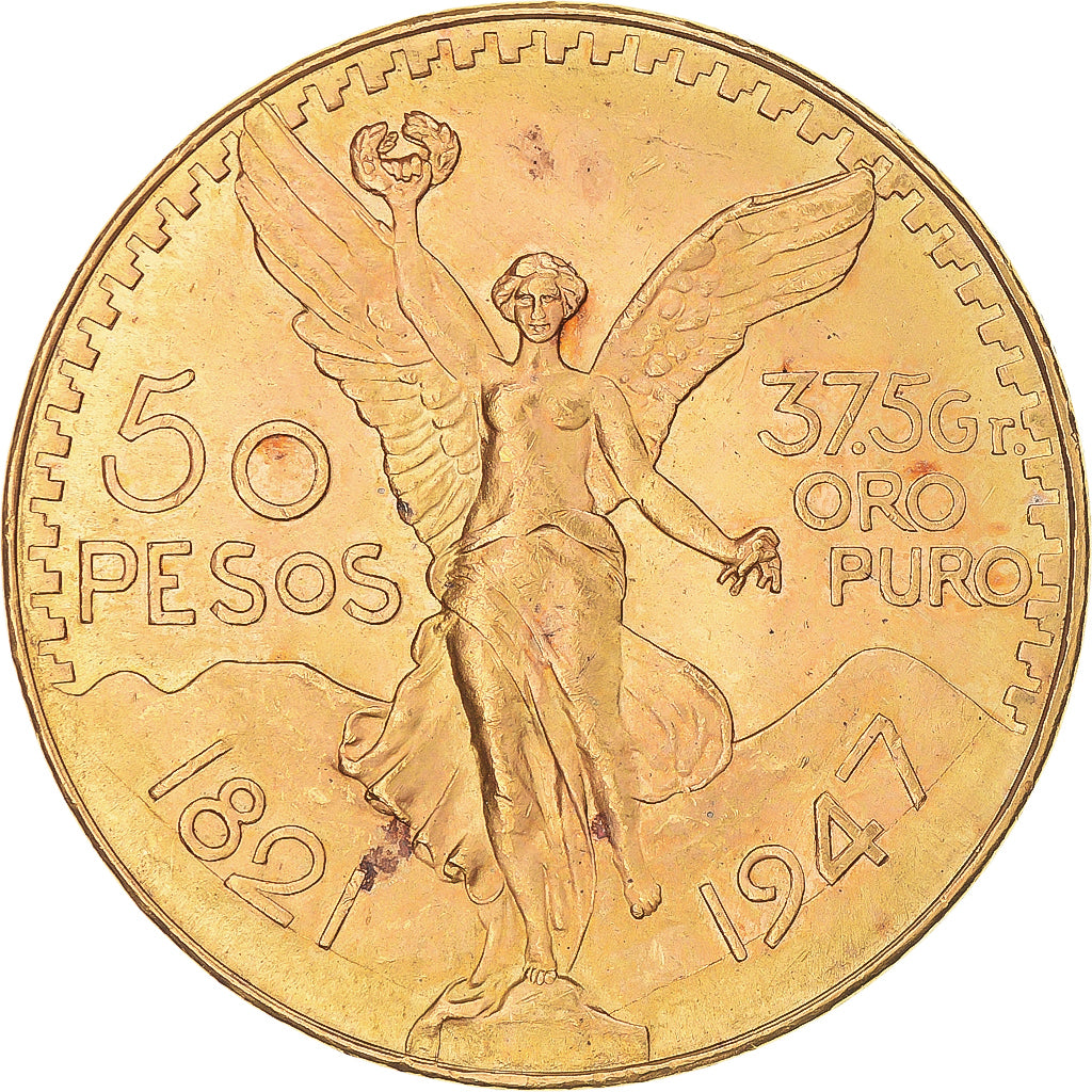 Moneda, México, 50 Pesos, 1947, Mexico City, EBC, Oro, KM:481