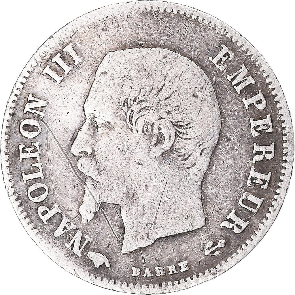 Moneta, Francia, Napoleon III, 20 Centimes, 1860, Paris, MB, Argento, KM:778.1