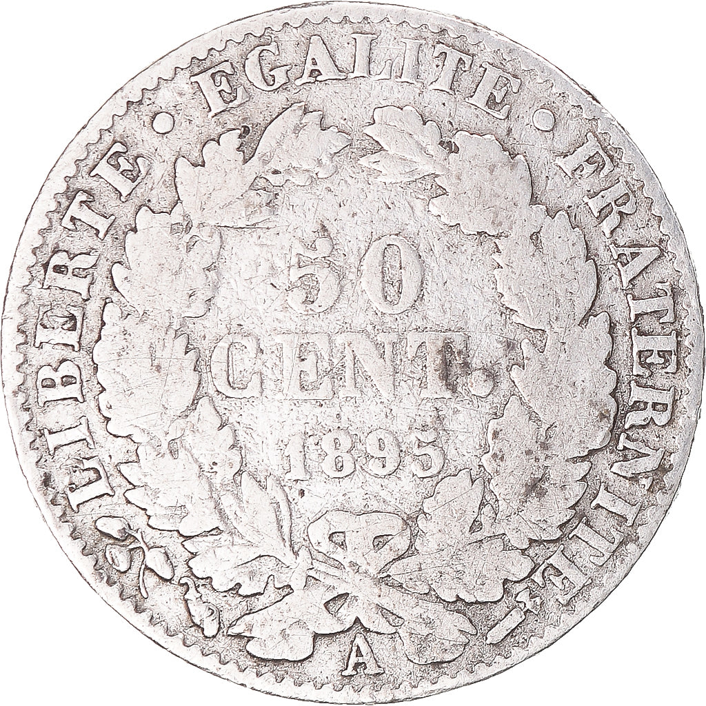 Munten, Frankrijk, Cérès, 50 Centimes, 1895, Paris, FR, Zilver, KM:834.1