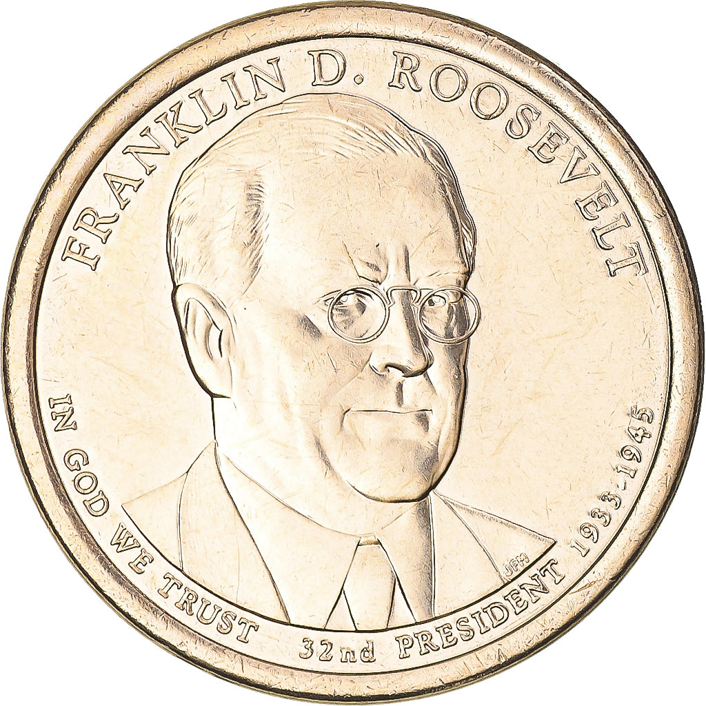 Münze, Vereinigte Staaten, Franklin D. Roosevelt, Dollar, 2014, Denver, VZ+