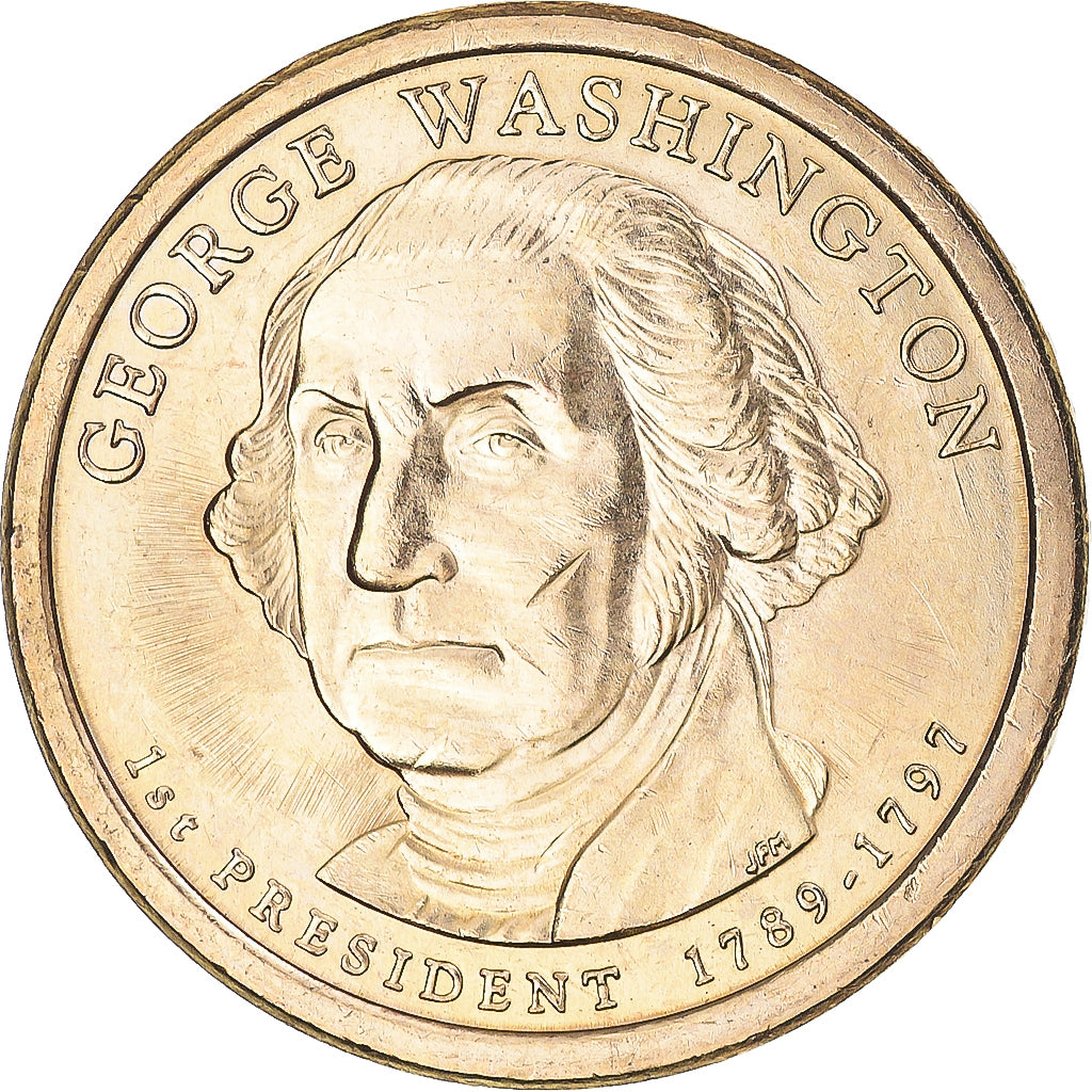 Coin, United States, George Washington, Dollar, 2007, U.S. Mint, Philadelphia