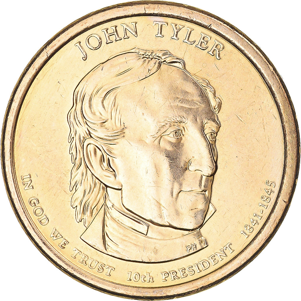 Moneda, Estados Unidos, John Tyler, Dollar, 2009, U.S. Mint, Denver, EBC+, Cobre